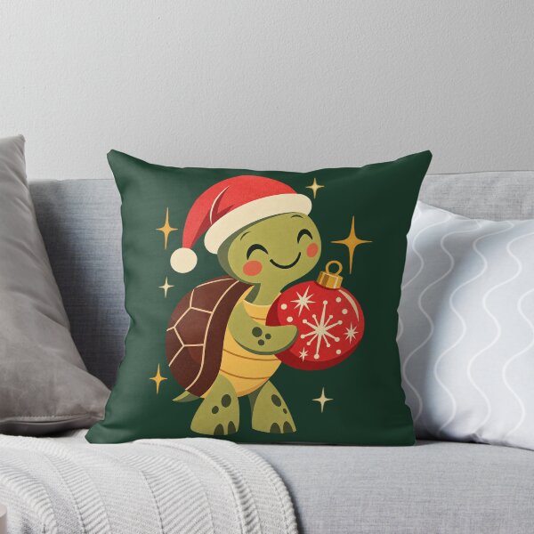 Item preview, Twinkle Turtle Christmas – Cute Holiday Animal with Santa Hat & Ornament designed and sold by TrinovaCreates.