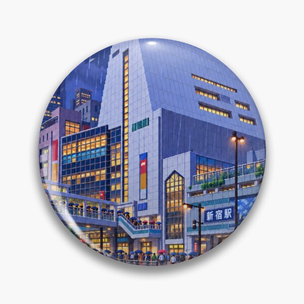Item preview, Rainy Shinjuku Station Pixel Art designed and sold by sabusabu78.