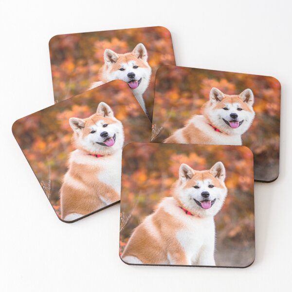 Item preview, Smiling Japanese Akita Dog with a Red Collar designed and sold by VanGaldo.