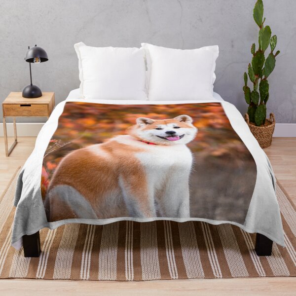 Item preview, Smiling Japanese Akita Dog with a Red Collar designed and sold by VanGaldo.