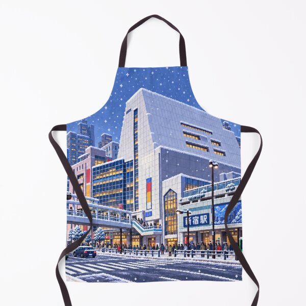 Item preview, Snowy Shinjuku Station Pixel Art designed and sold by sabusabu78.
