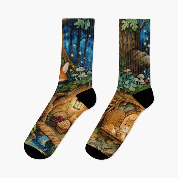 Item preview, Woodland Friends Cozy Moonlit Burrow Beneath the Enchanted Forest Trees designed and sold by UtArt.