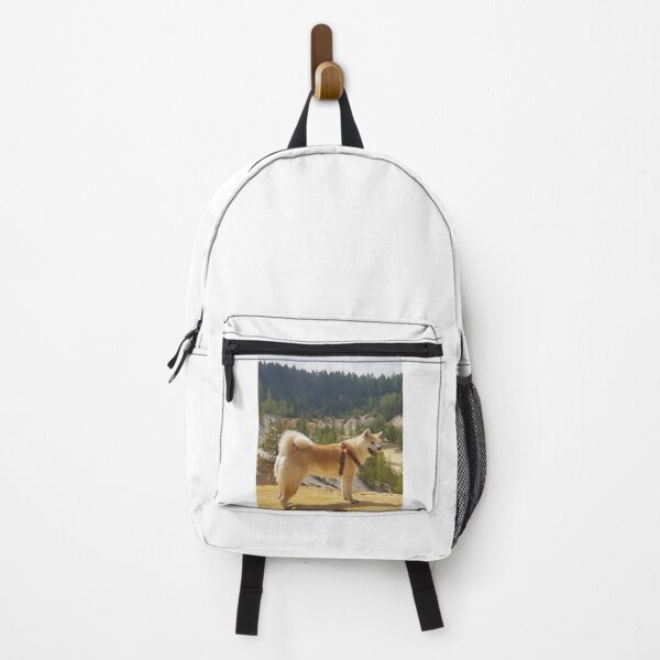 Item preview, Japanese Akita Dog Standing on a Sand Ridge designed and sold by VanGaldo.