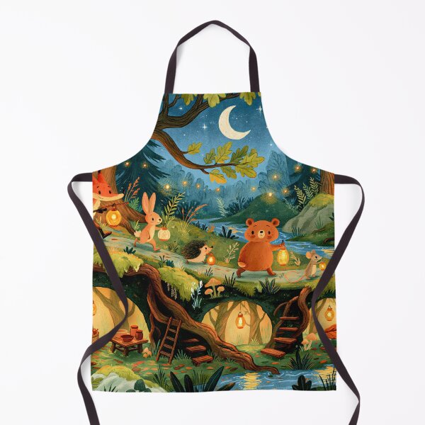 Item preview, Woodland Friends Cozy Moonlit Burrow Beneath the Enchanted Forest Trees designed and sold by UtArt.