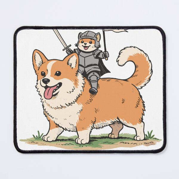 Item preview, Persigue Tus Sueños Knight Cat Corgi Poster designed and sold by Matinez Pink.