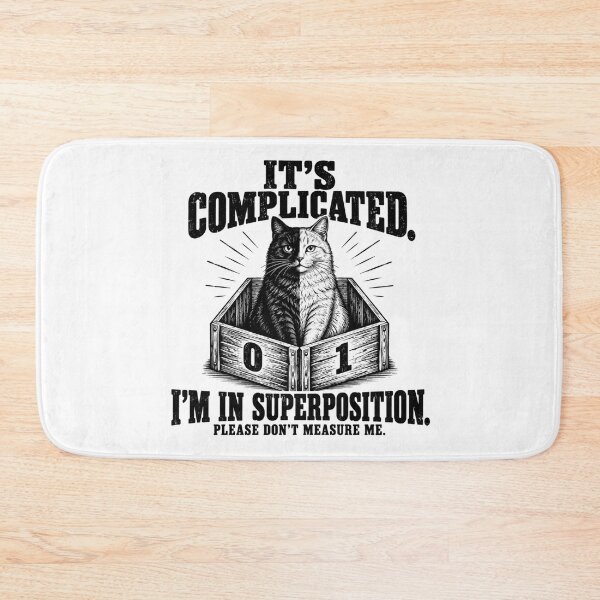 Item preview, It’s Complicated — Quantum Cat in Superposition designed and sold by MotionBanana Art.