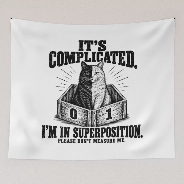 Item preview, It’s Complicated — Quantum Cat in Superposition designed and sold by MotionBanana Art.