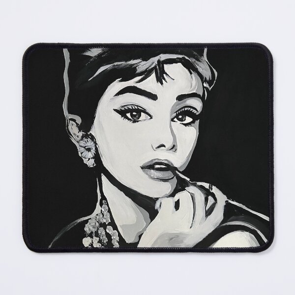 Item preview, Audrey Hepburn Black and White Portrait designed and sold by Portrait Haven.