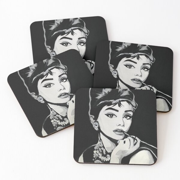 Item preview, Retrato en blanco y negro de Audrey Hepburn designed and sold by Portrait Haven.