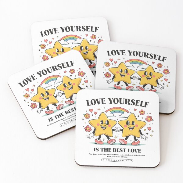 Item preview, Love Yourself Is The Best Love Retro Stars Poster designed and sold by Matinez Pink.
