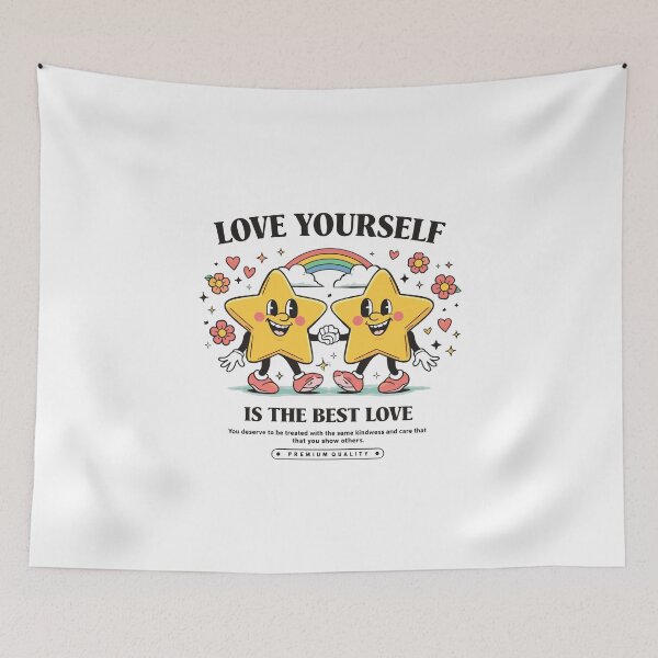 Item preview, Love Yourself Is The Best Love Retro Stars Poster designed and sold by Matinez Pink.
