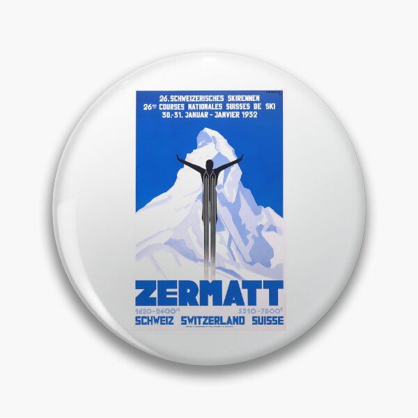 Item preview, 1931 Zermatt Switzerland Ski Travel Poster designed and sold by flamesnejme.