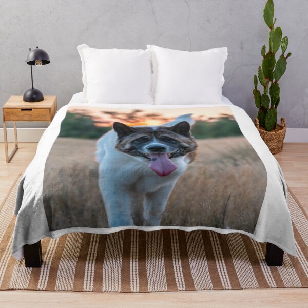 Item preview, Portrait of a Brindle and White Akita Dog designed and sold by VanGaldo.