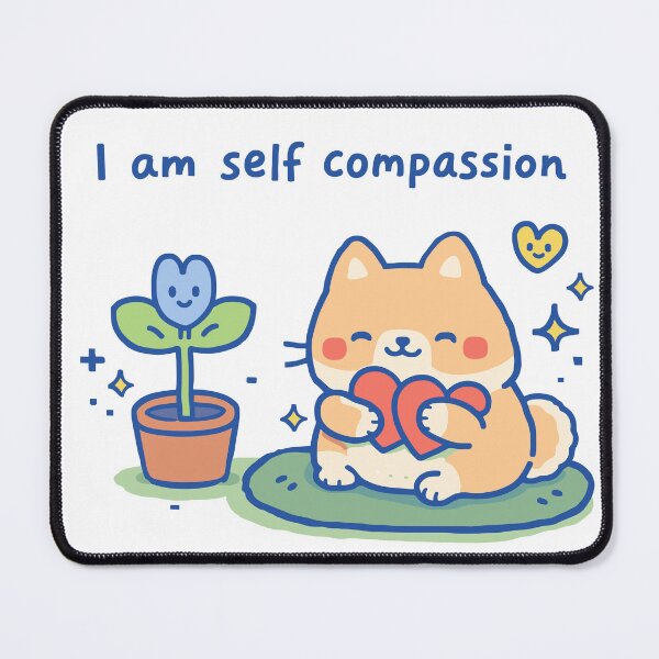 Item preview, I Am Self Compassion Dog Flower Poster designed and sold by Matinez Pink.