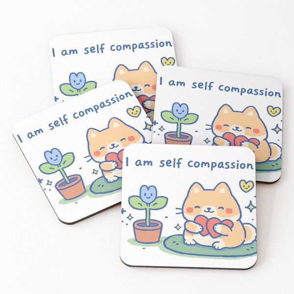 Item preview, I Am Self Compassion Dog Flower Poster designed and sold by Matinez Pink.