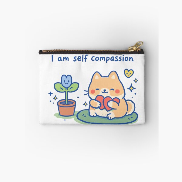 Item preview, I Am Self Compassion Dog Flower Poster designed and sold by Matinez Pink.