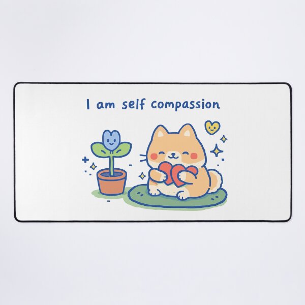 Item preview, I Am Self Compassion Dog Flower Poster designed and sold by Matinez Pink.