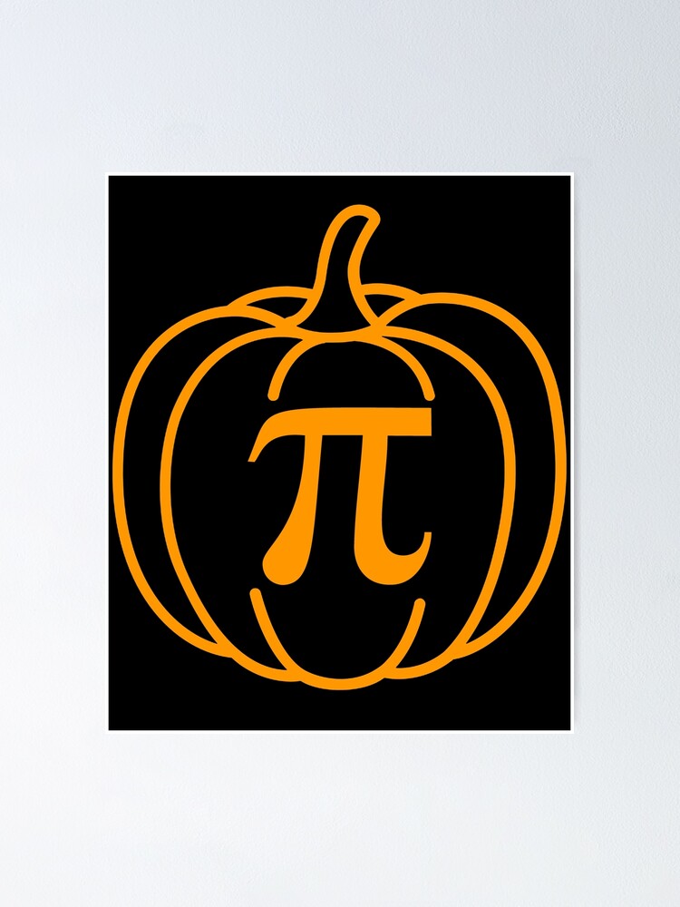 Thumbnail 1 of 3, Poster, Pumpkin Pi Math Teacher Funny Halloween Fall Math Nerd Orange Text designed and sold by MathWarez.