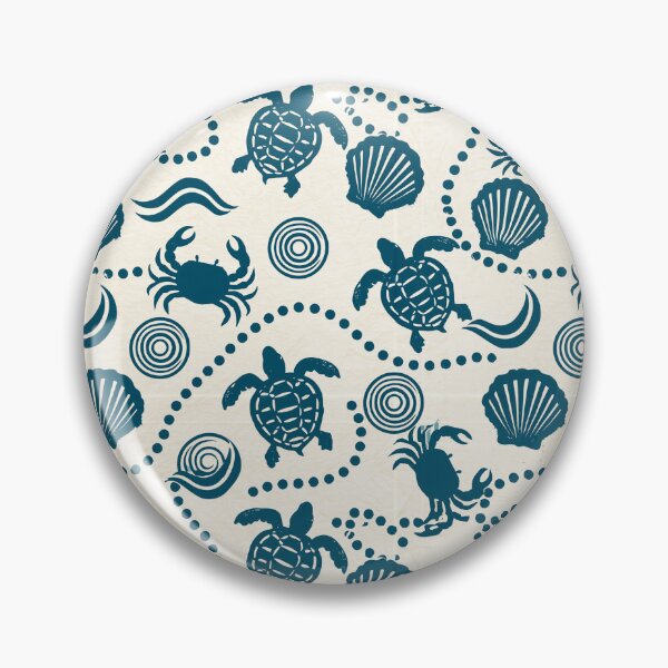 Item preview, Teal Ocean Life Pattern with Sea Turtles Crabs and Waves designed and sold by Kybruno's Creations.
