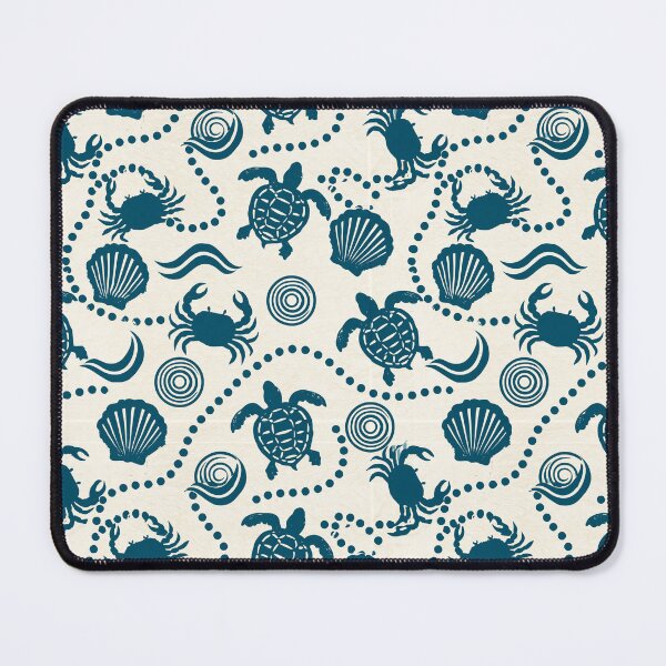 Item preview, Teal Ocean Life Pattern with Sea Turtles Crabs and Waves designed and sold by Kybruno's Creations.