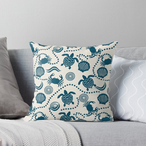 Item preview, Teal Ocean Life Pattern with Sea Turtles Crabs and Waves designed and sold by Kybruno's Creations.