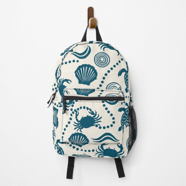 Item preview, Teal Ocean Life Pattern with Sea Turtles Crabs and Waves designed and sold by Kybruno's Creations.