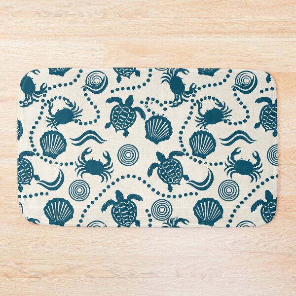 Item preview, Teal Ocean Life Pattern with Sea Turtles Crabs and Waves designed and sold by Kybruno's Creations.