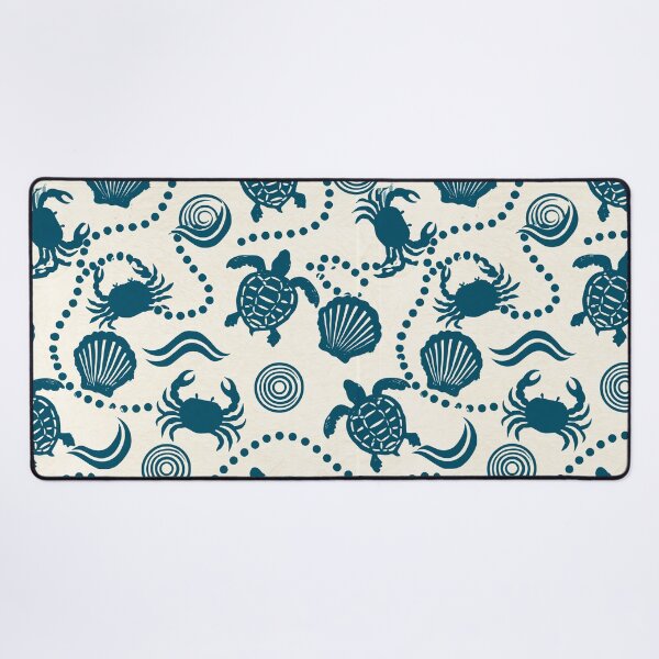 Item preview, Teal Ocean Life Pattern with Sea Turtles Crabs and Waves designed and sold by Kybruno's Creations.