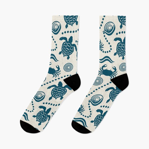 Item preview, Teal Ocean Life Pattern with Sea Turtles Crabs and Waves designed and sold by Kybruno's Creations.