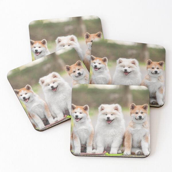 Item preview, Three Japanese Akita Inu Puppies Sitting Together designed and sold by VanGaldo.
