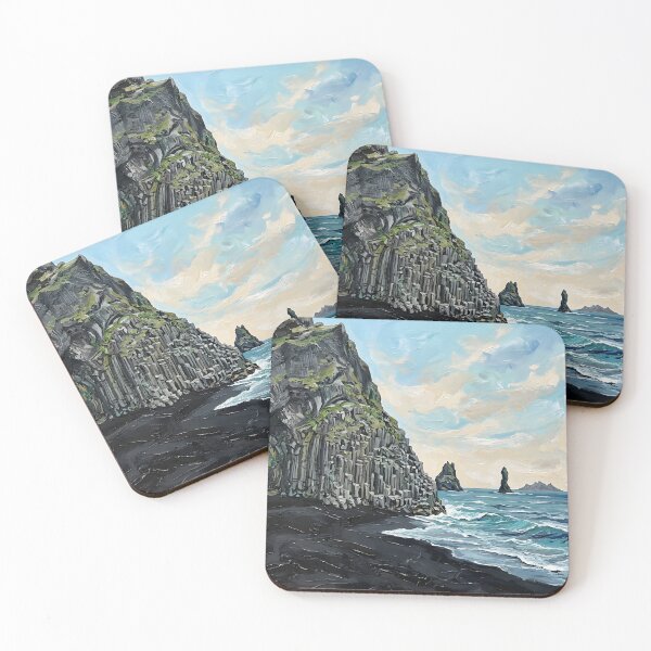 Item preview, Iceland Black Sand Beach Painting – Nordic Coastal Wall Art designed and sold by POSTERIOCREW.