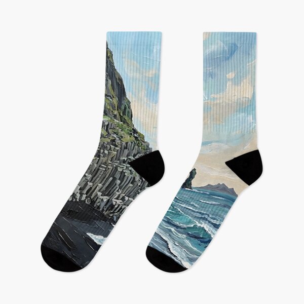 Item preview, Iceland Black Sand Beach Painting – Nordic Coastal Wall Art designed and sold by POSTERIOCREW.