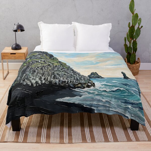 Item preview, Iceland Black Sand Beach Painting – Nordic Coastal Wall Art designed and sold by POSTERIOCREW.