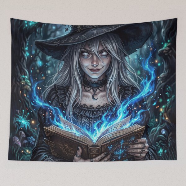 Item preview, Mystical Witch Casting Spell from Book designed and sold by AnnArtshock.