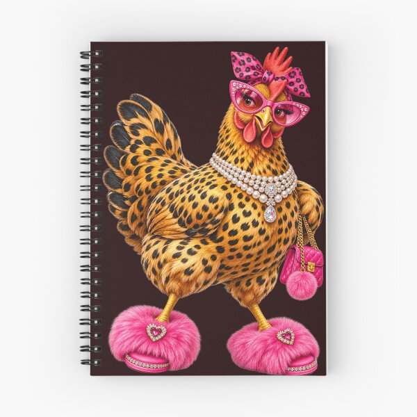 Item preview, Sassy Leopard Print Diva Chicken with Pink Accessories designed and sold by ShopFanCreation.