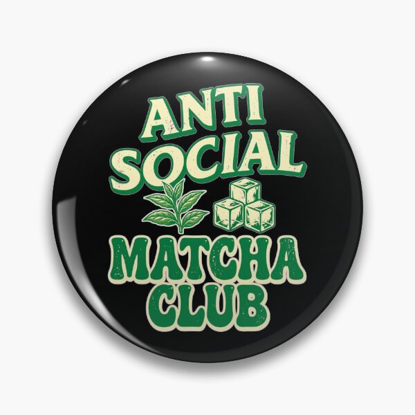 Item preview, Anti Social Matcha Club - Funny Iced Matcha Lover - Retro Vintage designed and sold by Vibe-Vary.
