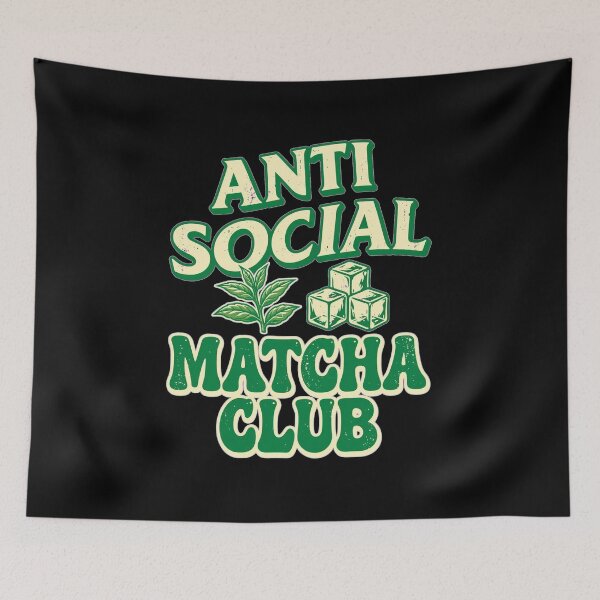 Item preview, Club de Matcha Antisocial - Amante del Matcha Helado Divertido - Retro Vintage designed and sold by Vibe-Vary.