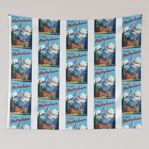 Item preview, A Vintage Travel Illustration Of Matterhorn Mountain - Zermatt - Switzerland designed and sold by flamesnejme.