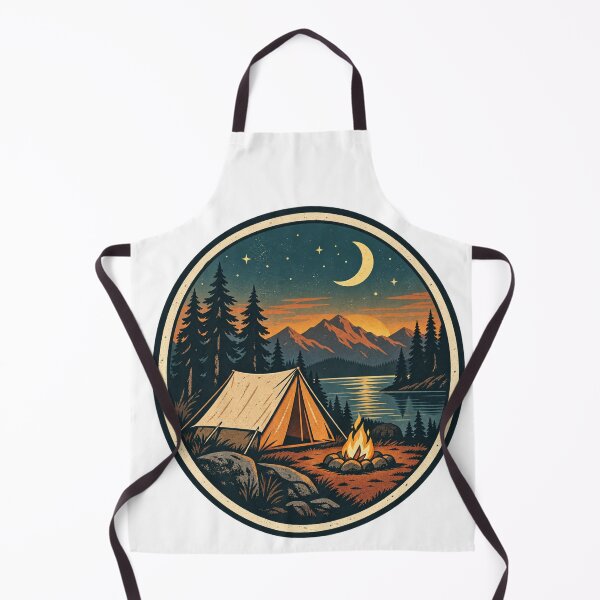 Item preview, Retro Campfire Lake Camping Badge designed and sold by Everyday Motif.