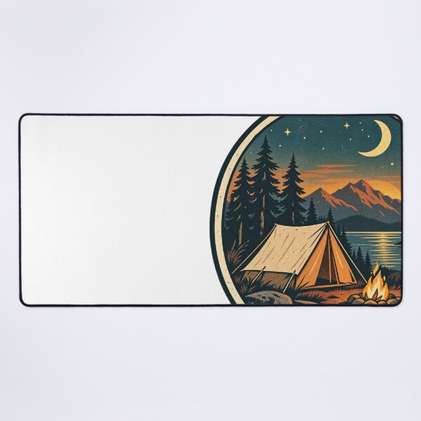 Item preview, Retro Campfire Lake Camping Badge designed and sold by Everyday Motif.