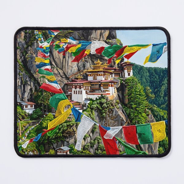 Item preview, Bhutan Tiger’s Nest Travel Poster – Himalayan Landscape designed and sold by POSTERIOCREW.