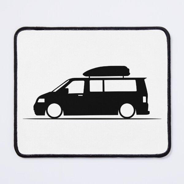 Item preview, T5 Transporter Van With Roof Box Silhouette – Minimalist Design designed and sold by lowboxgarage.