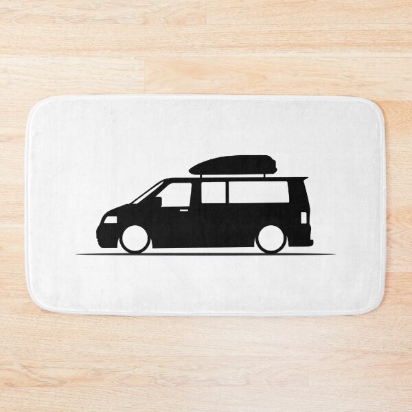 Item preview, T5 Transporter Van With Roof Box Silhouette – Minimalist Design designed and sold by lowboxgarage.