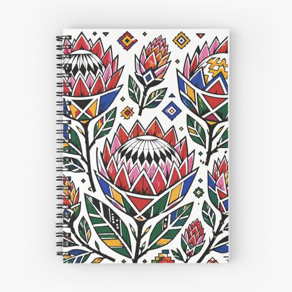Item preview, Ndebele Folk Flowers – Geometric Protea Pattern designed and sold by MarekoraStudio.