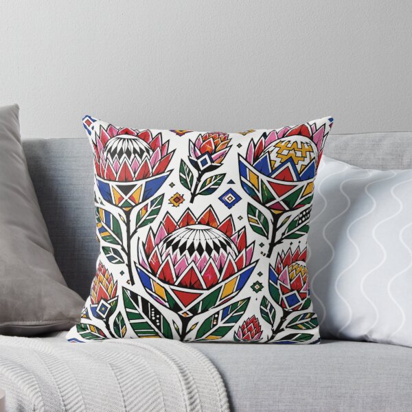 Item preview, Ndebele Folk Flowers – Geometric Protea Pattern designed and sold by MarekoraStudio.