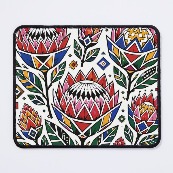 Item preview, Ndebele Folk Flowers – Geometric Protea Pattern designed and sold by MarekoraStudio.