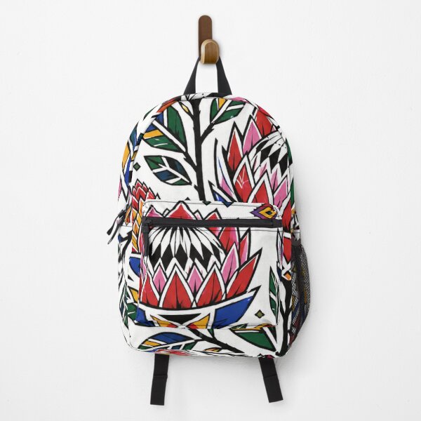 Item preview, Ndebele Folk Flowers – Geometric Protea Pattern designed and sold by MarekoraStudio.