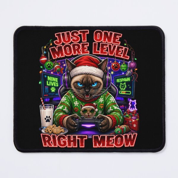 Item preview, Just One More Level Right Meow Gamer Cat Christmas designed and sold by Design Vibras.