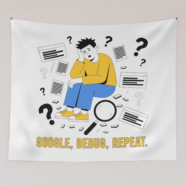 Item preview, Google Debug Repeat Funny Programmer Coding Developer T-Shirt designed and sold by Design-Pro-21.