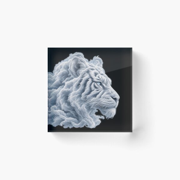 Item preview, Cloud Tiger Profile – Artistic Cloud | White Cloud Tiger Fantasy Art | Plushiworld designed and sold by PLUSHIWORLDtm.